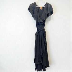 Show Me Your MuMu Blue Ruffled Wrap Maxi Dress